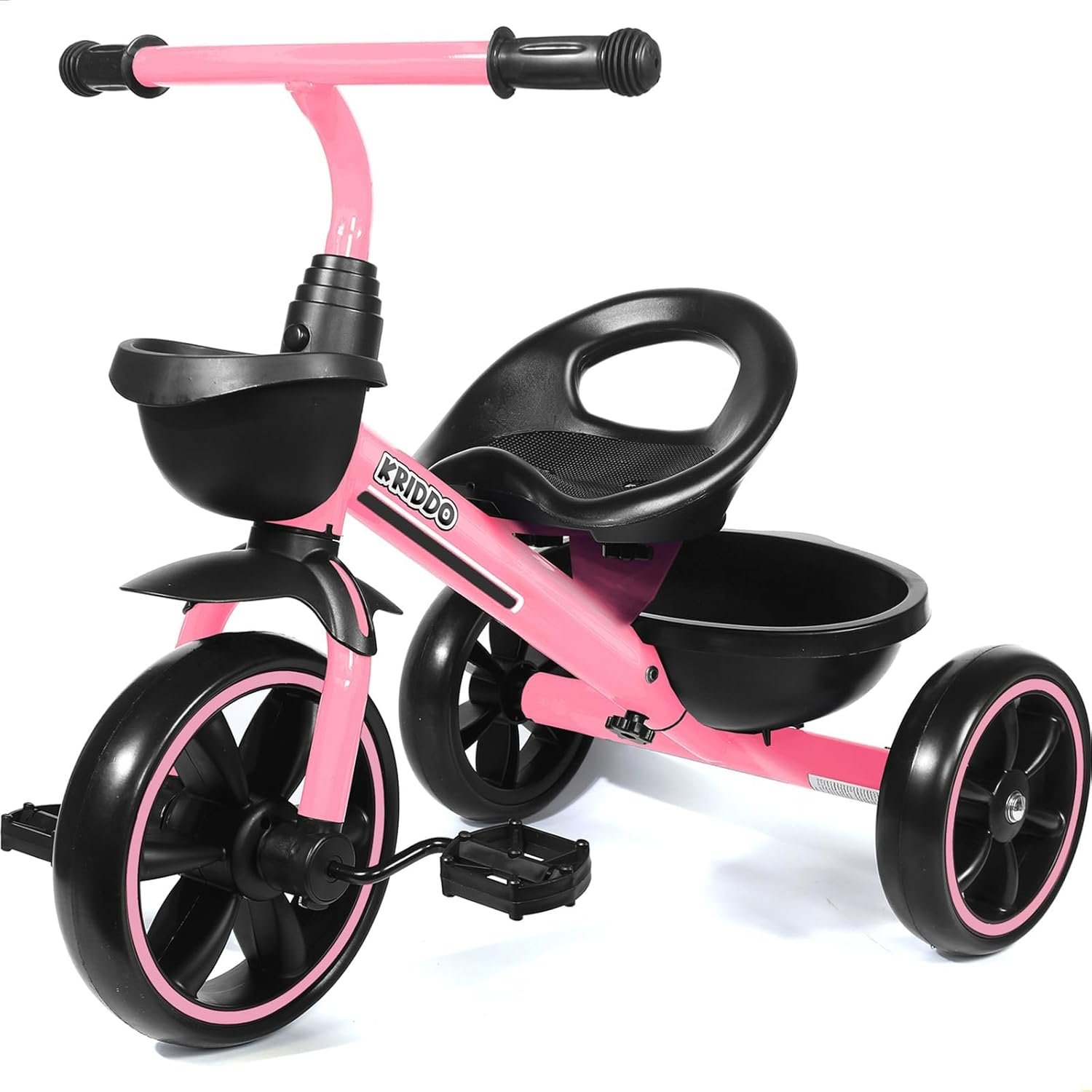 KRIDDO Tricycle for 2-5 Year Olds – Pink Toddler Trike With Gift for 24 Month to 4 Year Old Girls