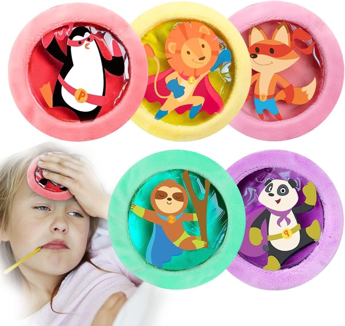 Kids Ice Pack, Hot or Cold Pack Gel Cooling Pad, Reusable for Injuries Medical Health,Swelling and Pain Relief, Tired Eyes, Child Injury, Headache, Sinus Relief (5 pcs) Vary