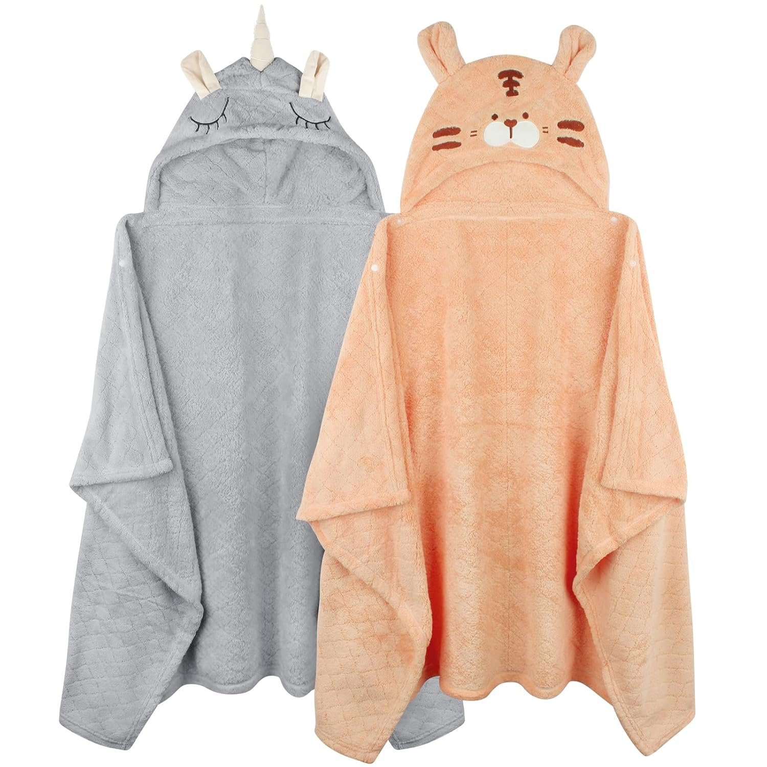 Toddler Bath Towel Hooded Kids Towels Baby Bath Towels for Boy Girl 0-5 Year, 2-Pack Thick Absorbent Toddler Towels with Hood Kids Bath Towel, Large 50”x32” Baby Hooded Towel for Kids