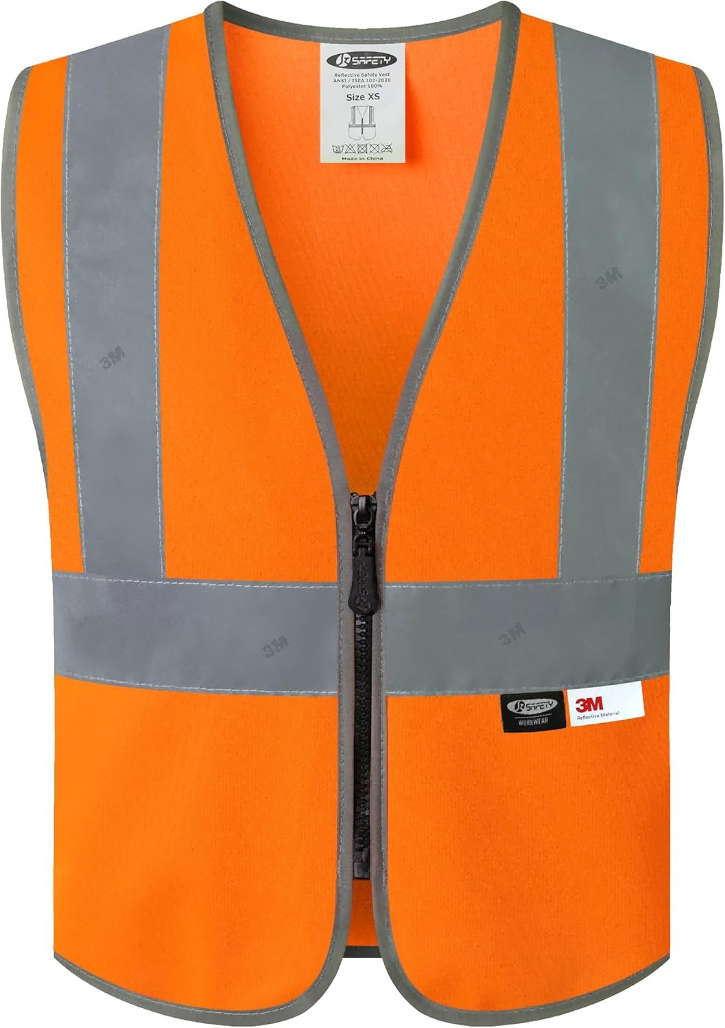 JKSafety Kids Safety Vest Kids Construction Vest with 3M Reflective Tapes High Visibility Meet ANSI Standard (BK300)