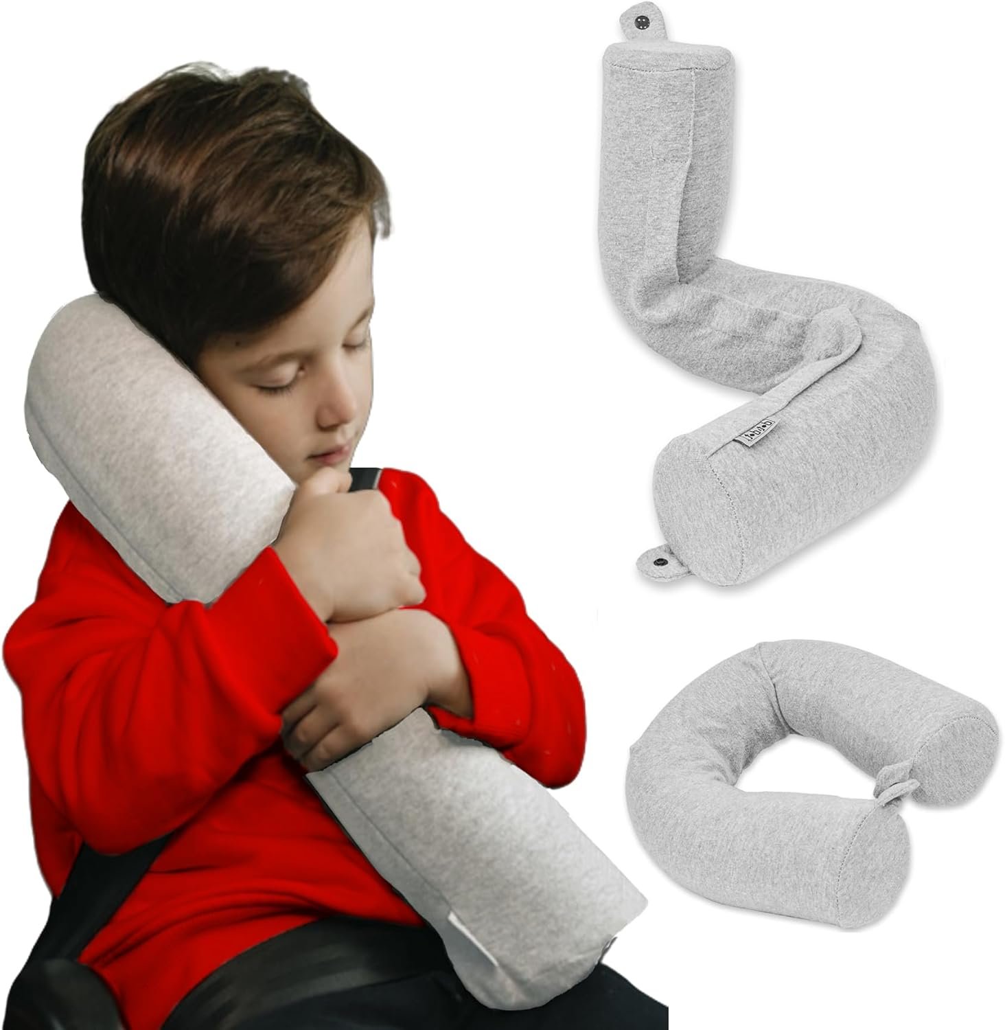 Dot&Dot Twist Memory Foam Kids Travel Pillow for Airplanes – Neck Pillows for Travel, Sleeping – Airplane Pillow for Neck Support, Chin, Lumbar, Leg – Adjustable Neck Pillow for Car Seat
