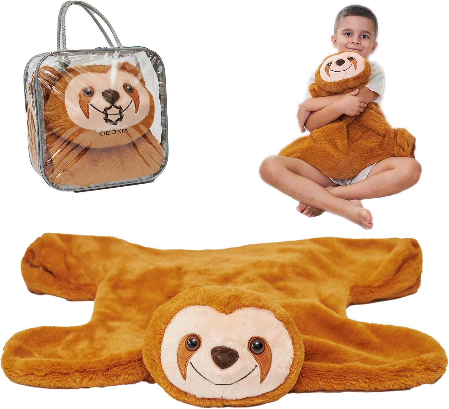 ODOXIA Weighted Lap Pad for Kids | Calming & Comforting | Weighted Lap Animal | Sloth Buddy | Sensory Weighted Animals | Weighted Lap Blanket for Sensory Needs | Carrying Bag Included | 5 Lbs