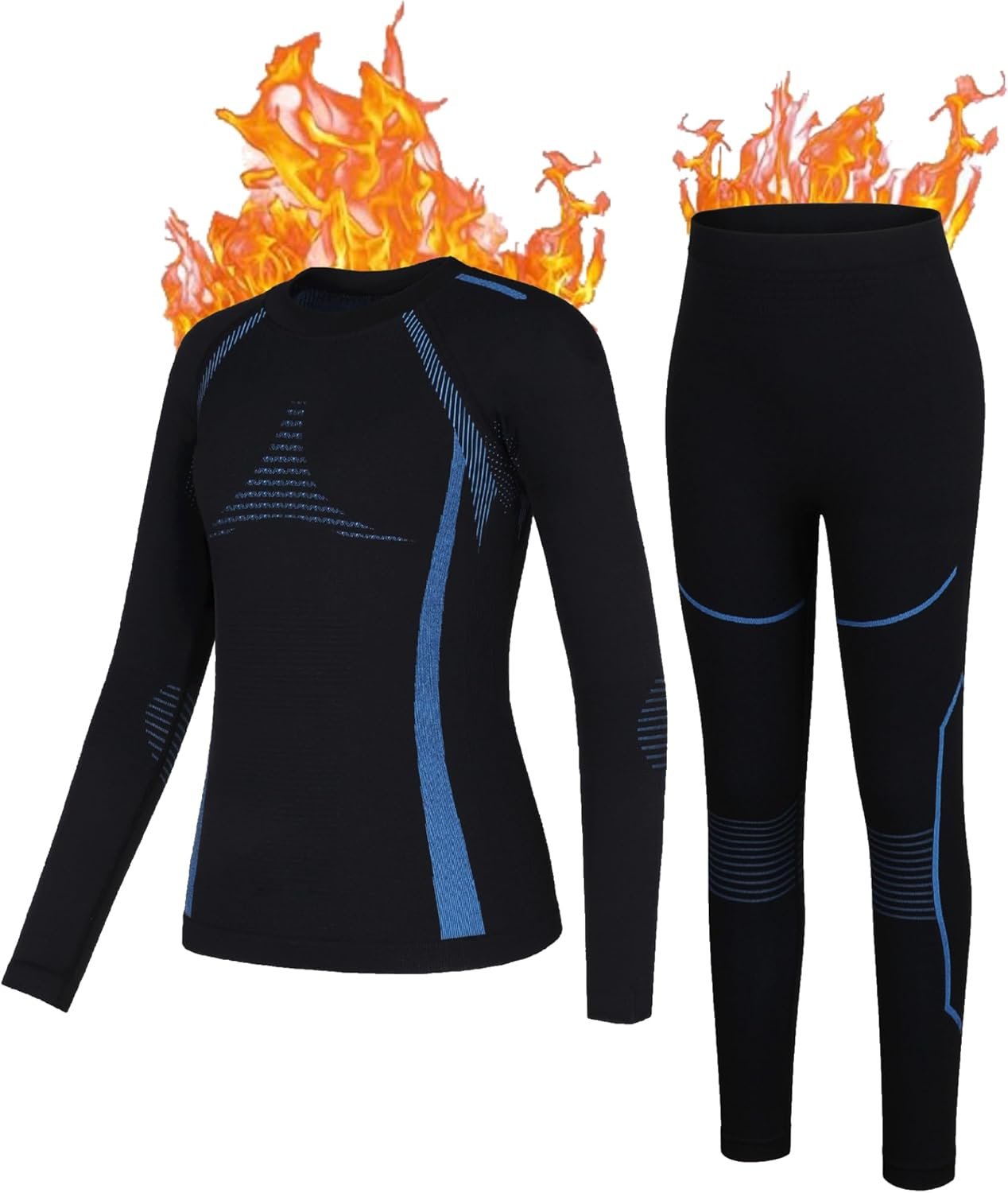 beautyin Thermal Underwear for Kids Athletic Thermals Top and Bottom Set Boys Girls Long Johns Set Winter Base Layer