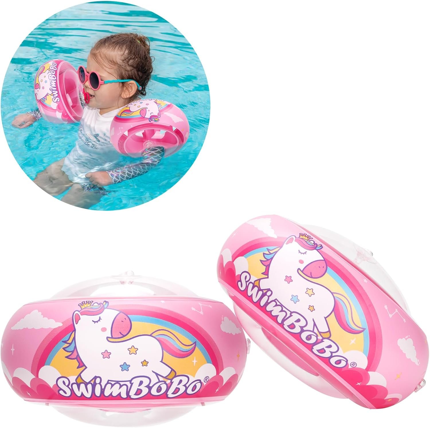 Soft Swimmies Toddler Floaties, Learn-to-Swim Inflatable Pool Floats & Arm Floaties, Swimming Pool Accessories for Kids Aged 3-6