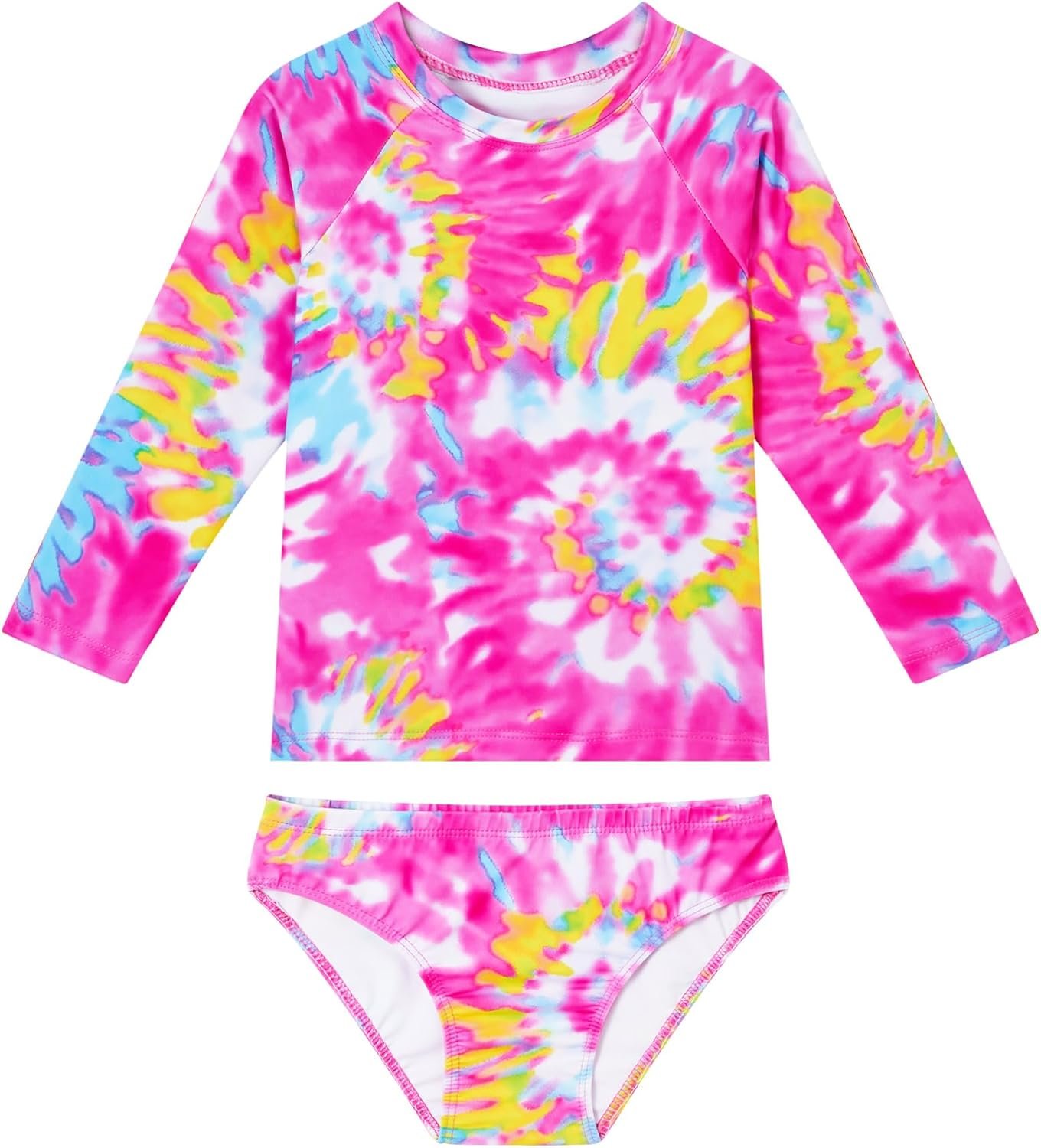 Snowheart Girls Rash Guard Sets Long Sleeves Swimsuit 2 Pieces Tankini Bathing Suit Swimwear for Girls 3-12 Years