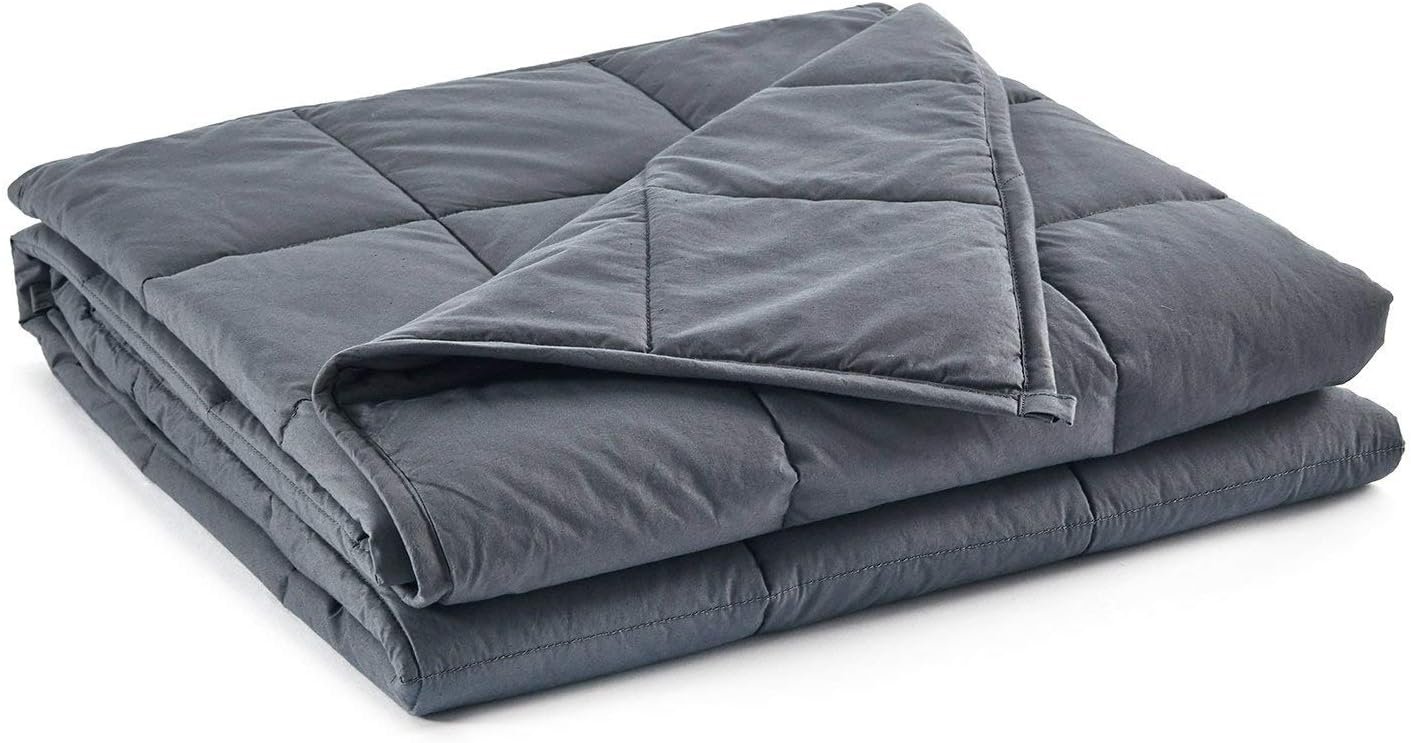 RelaxBlanket Kids Weighted Blanket | 40”x60”,7lbs | for Child Between 60-90 lbs | Premium Cotton Material with Glass Beads | Dark Grey