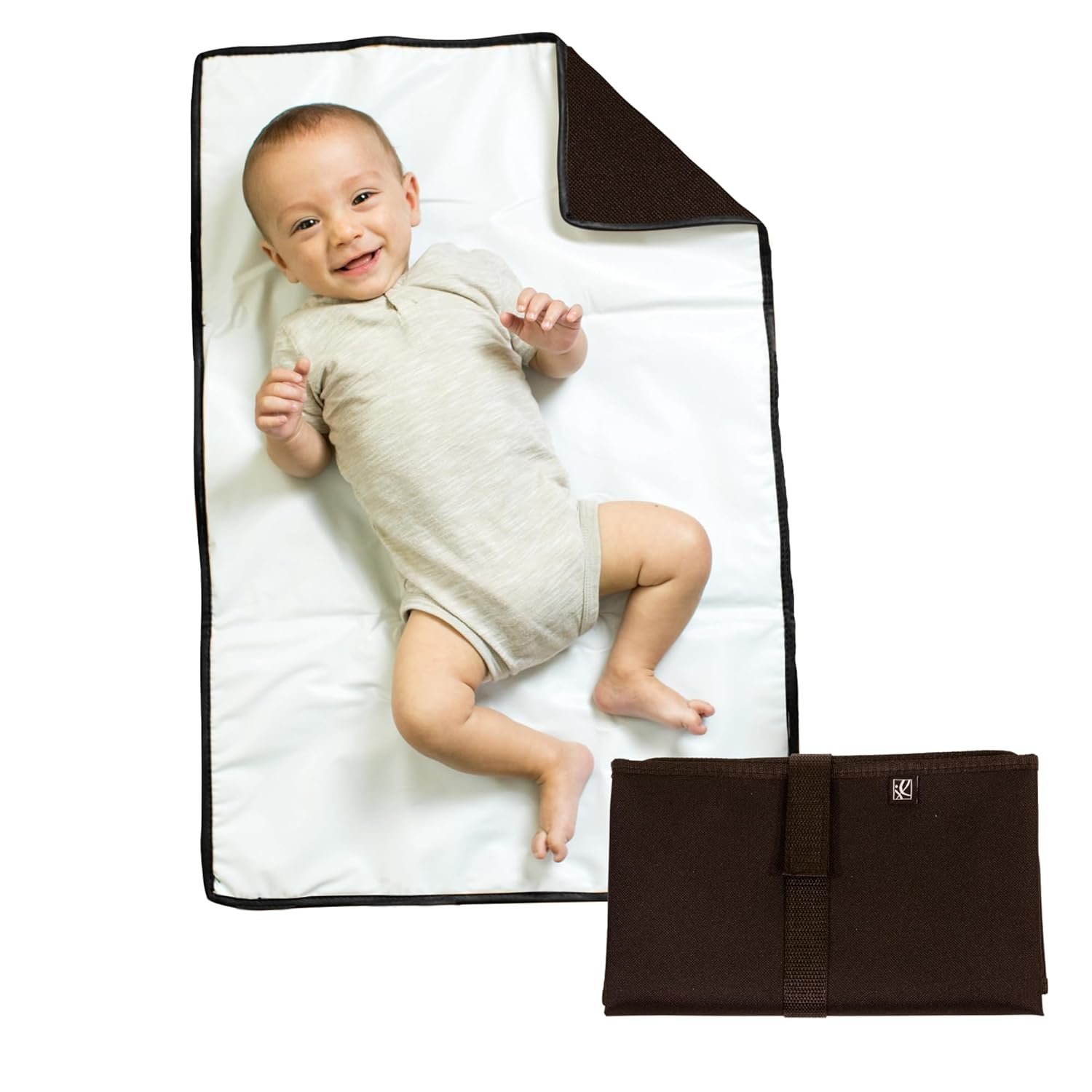 J.L. Childress Full Body Portable Changing Pad for Babies – Diaper Changing Mat for Travel, Baby Accessory Essentials, Wipeable & Water-Resistant, Foldable & Compact, Fully Padded, Extra Large – Black