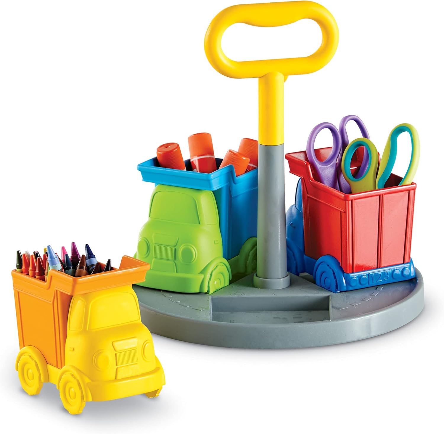 Learning Resources Create-a-Space Kiddy Center Trucks – 5 Pieces, Age 3+ Kids Art Supply, Storage Caddy, Playroom and Classroom Organization, School Supplies Organizer