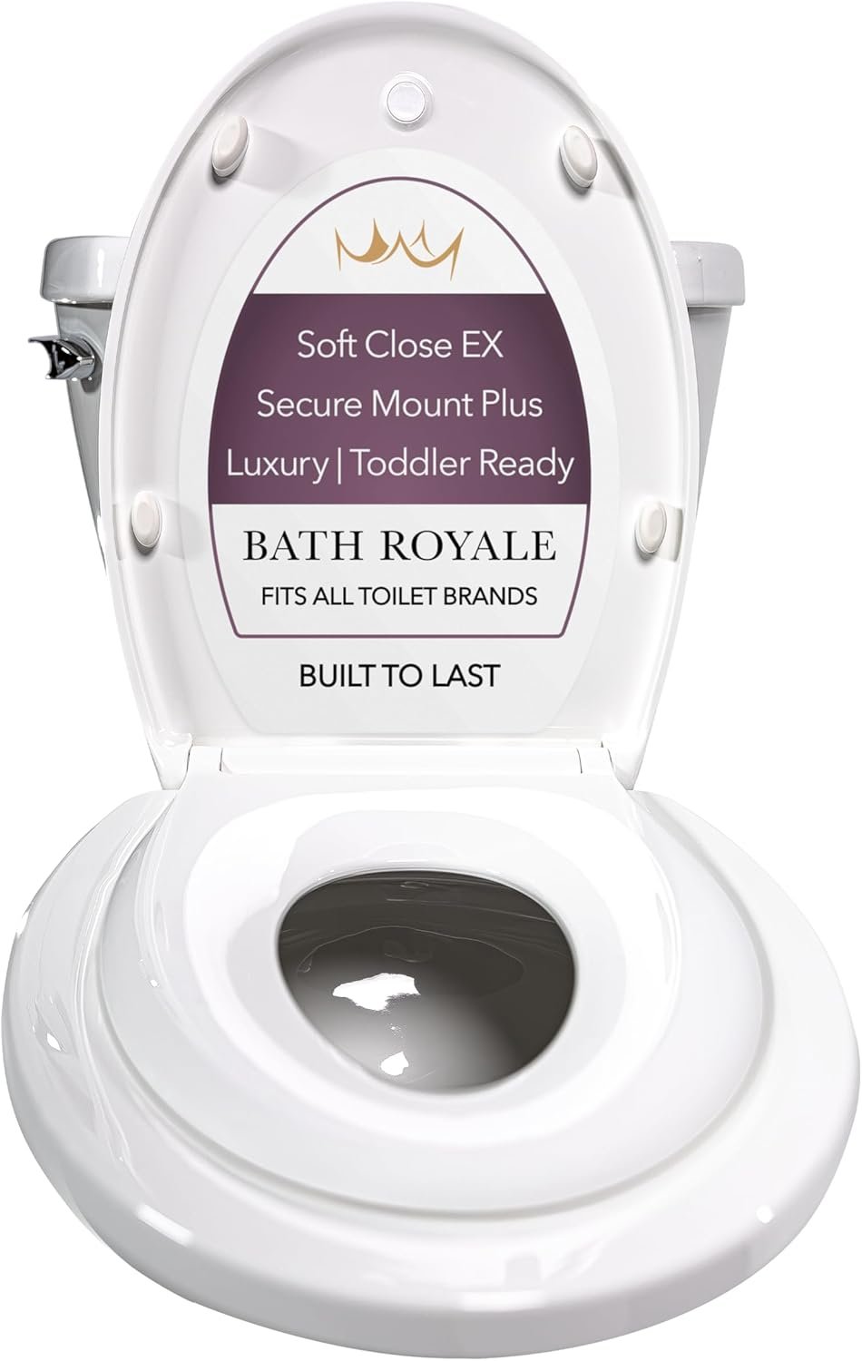 BATH ROYALE Potty Training Seat – Soft Close, Kingsport BR721-00, Elongated White, Adult & Child Combo