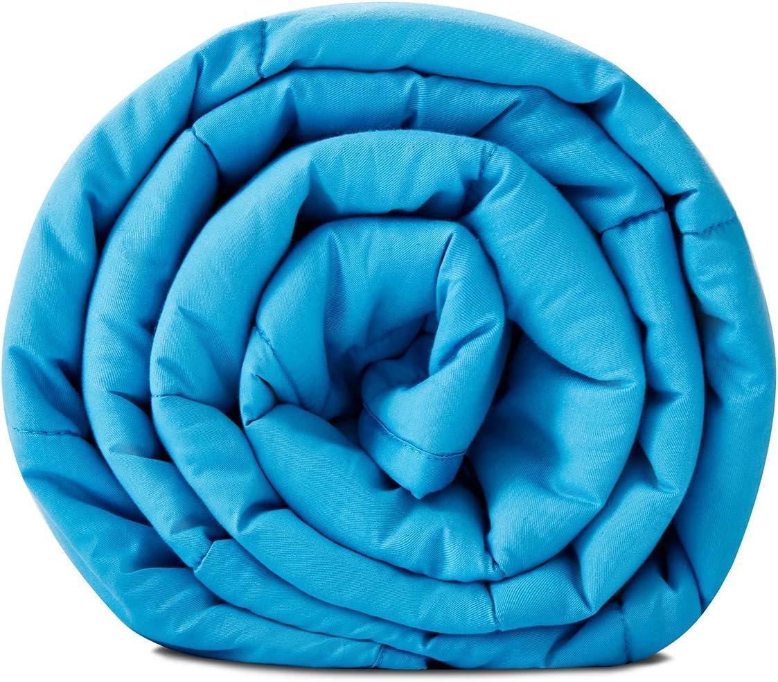 TONGDADA Kids Weighted Blanket | 40”x60”,10lbs | for Child Between 80-125 lbs | Premium Cotton Material with Glass Beads | Teal