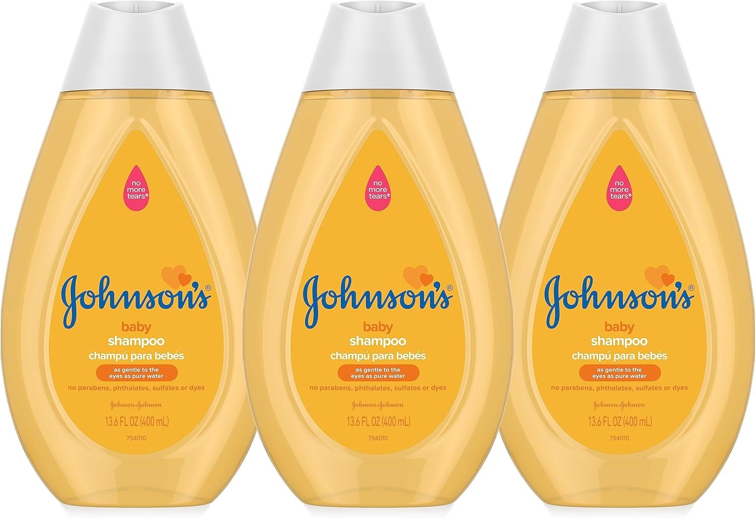 Johnson’s Baby Shampoo with Tear-Free Formula, Shampoo for Baby’s Delicate Scalp & Skin & Gently Washes Away Dirt & Germs, Free of Parabens, Phthalates, Sulfates and Dyes, 13.6 fl. oz (Pack of 3)