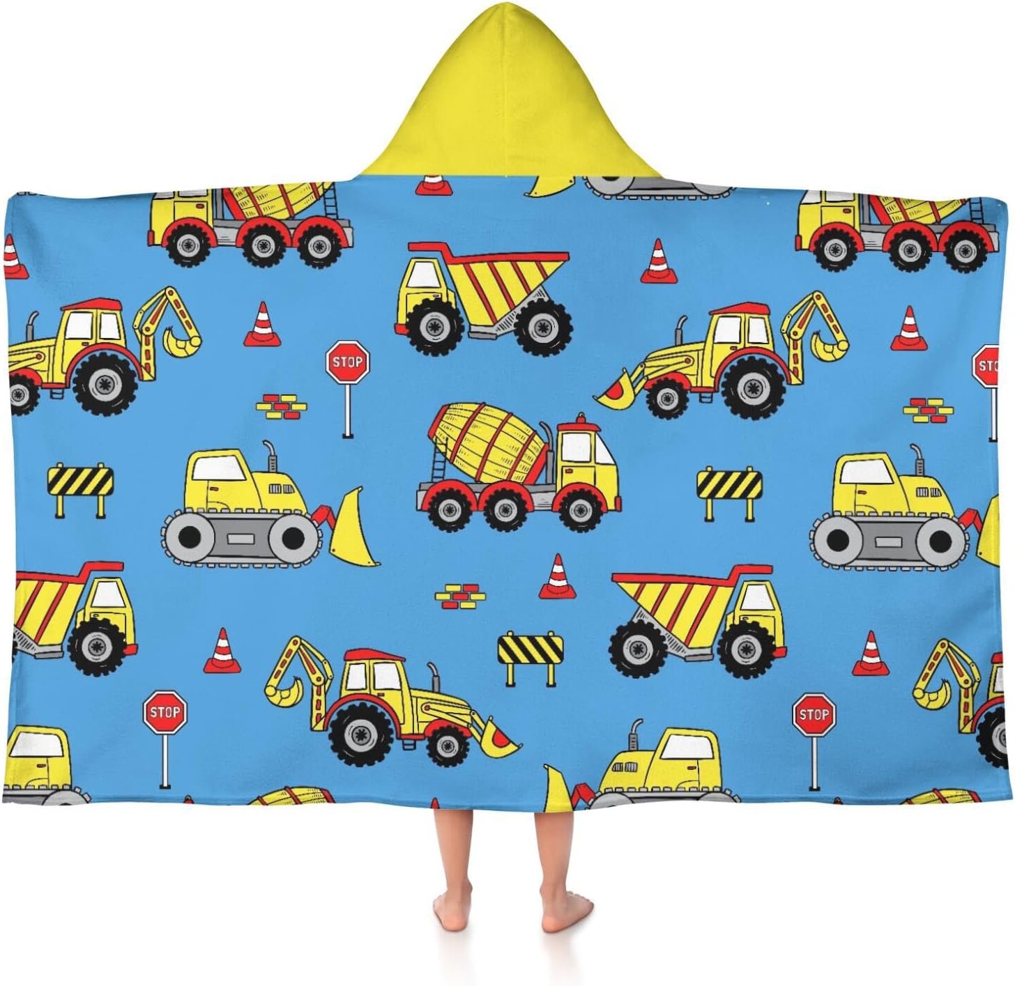 Thickened Hooded Towels for Kids Suitable Girls Boys Kids Bath Towels, 30″x50″ Super Absorbent, Truck Cute Cartoon Toddler Towels Multi-Purpose for Beach, Pool and Bathroom