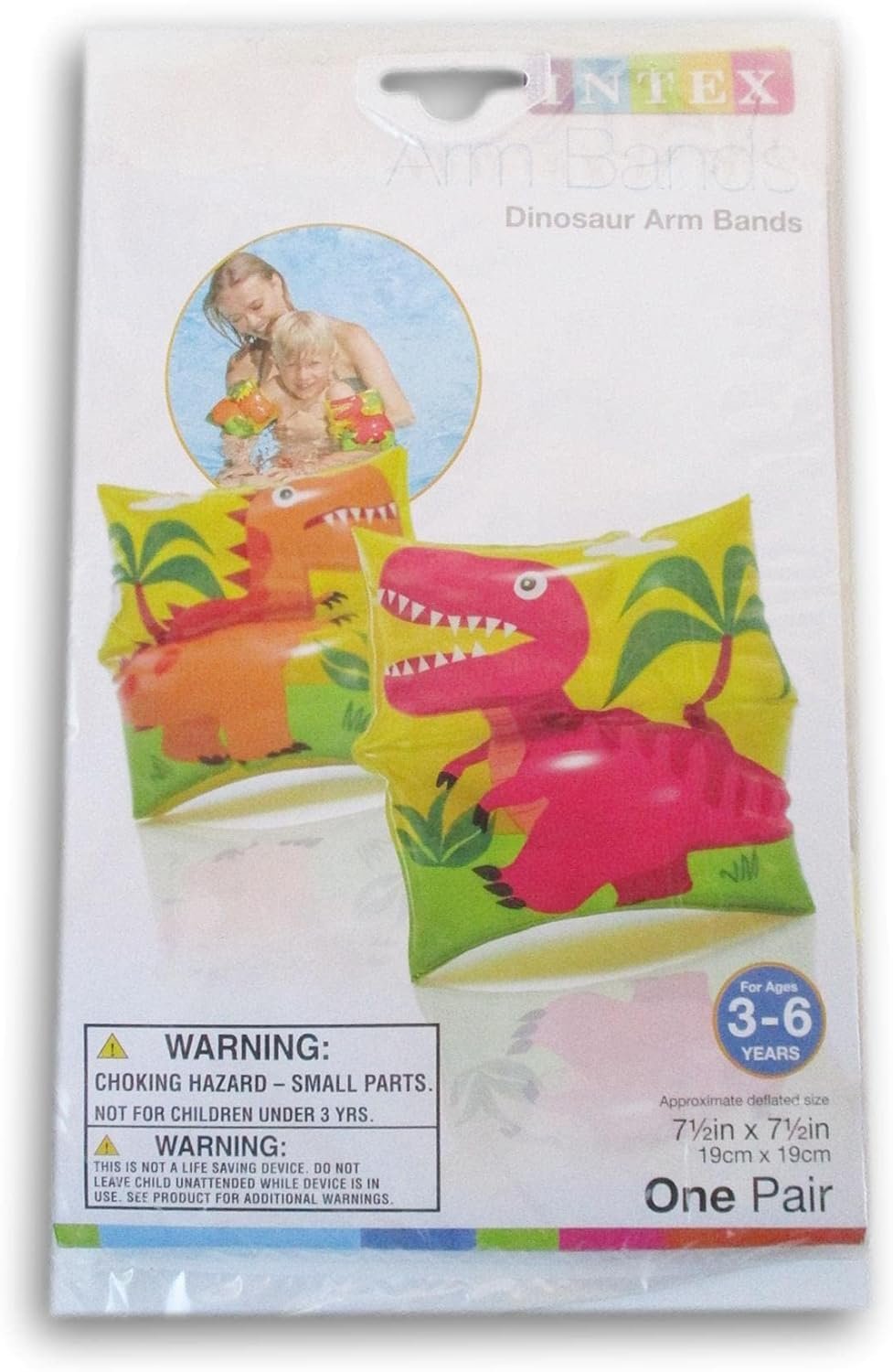 Swimming Armbands Floaties for Children -7.5 x 7.5 Inches – Ages 3-6 (Dinosaurs)