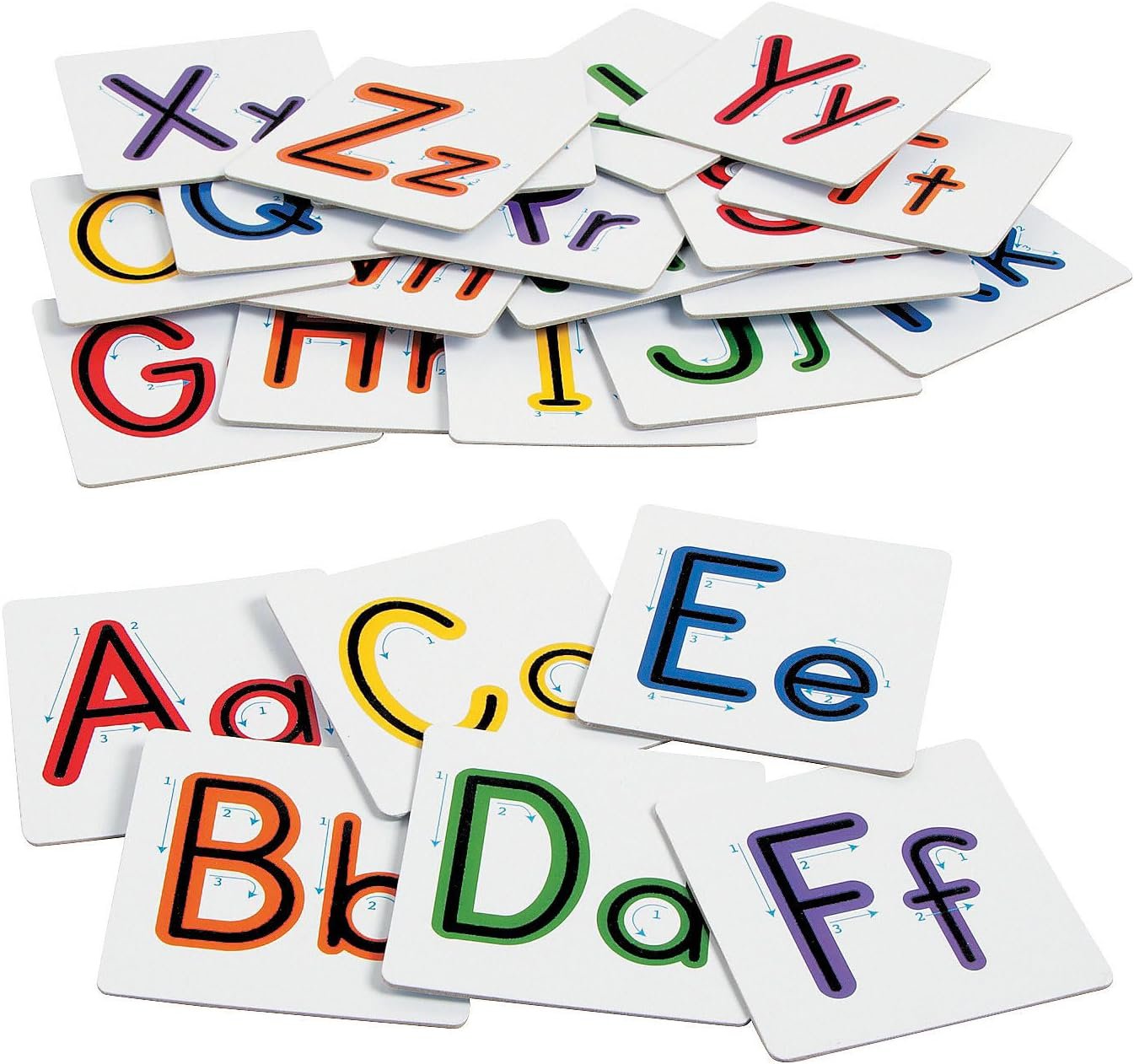 Fun Express Phonics Flash Cards Alphabet Learning Set – 26 Textured ABC Letter Cards for Preschool & Kindergarten | Educational Montessori Tactile Letters for Homeschool Essentials & Classroom