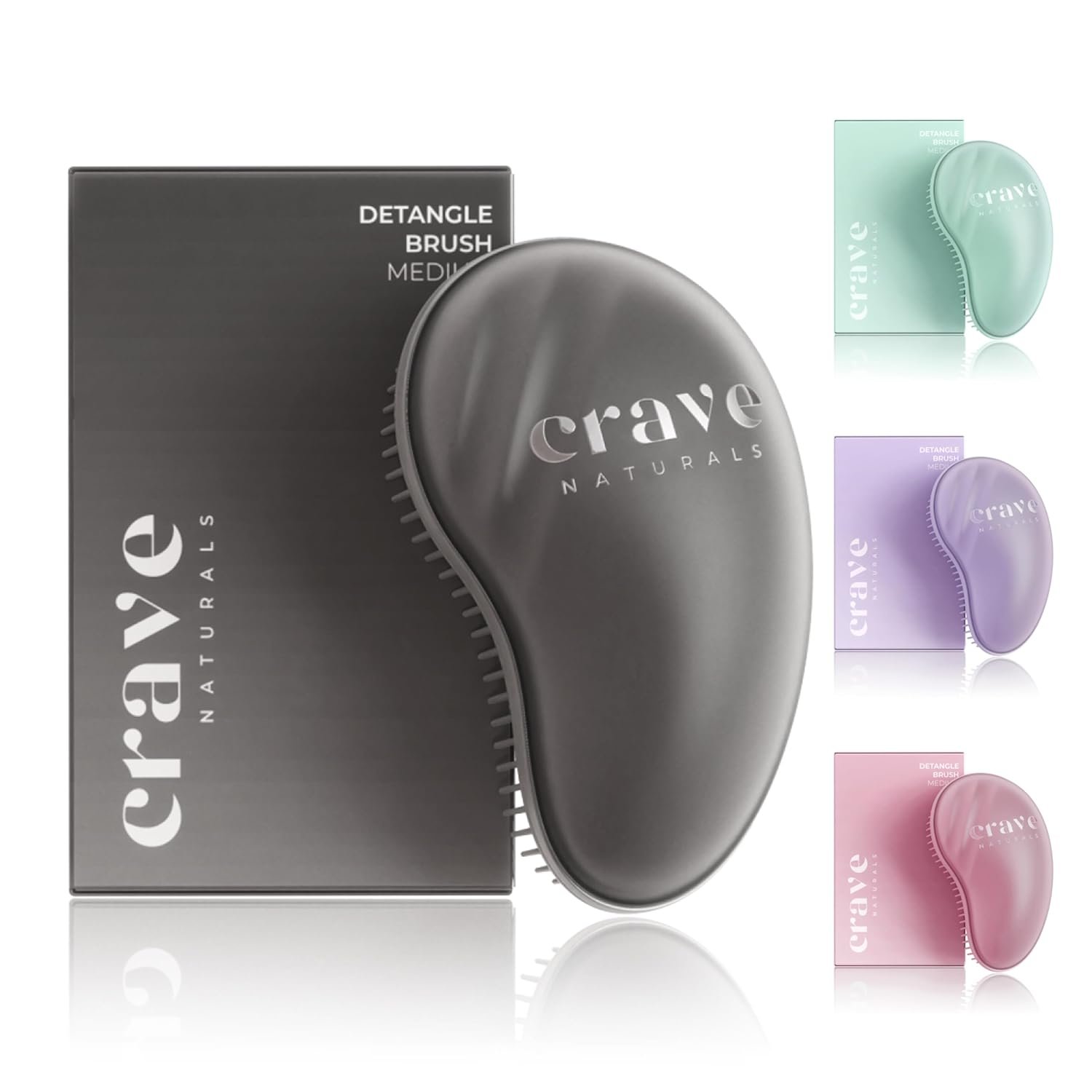 Crave Naturals Mini Detangler Hair Brush Black – Glide Thru Hair Detangler Brush for Women, Kids & Toddlers – Gentle Scalp Care, No-Pain Tangle-Free Hairbrush for All Hair Types, Travel Hair Brush