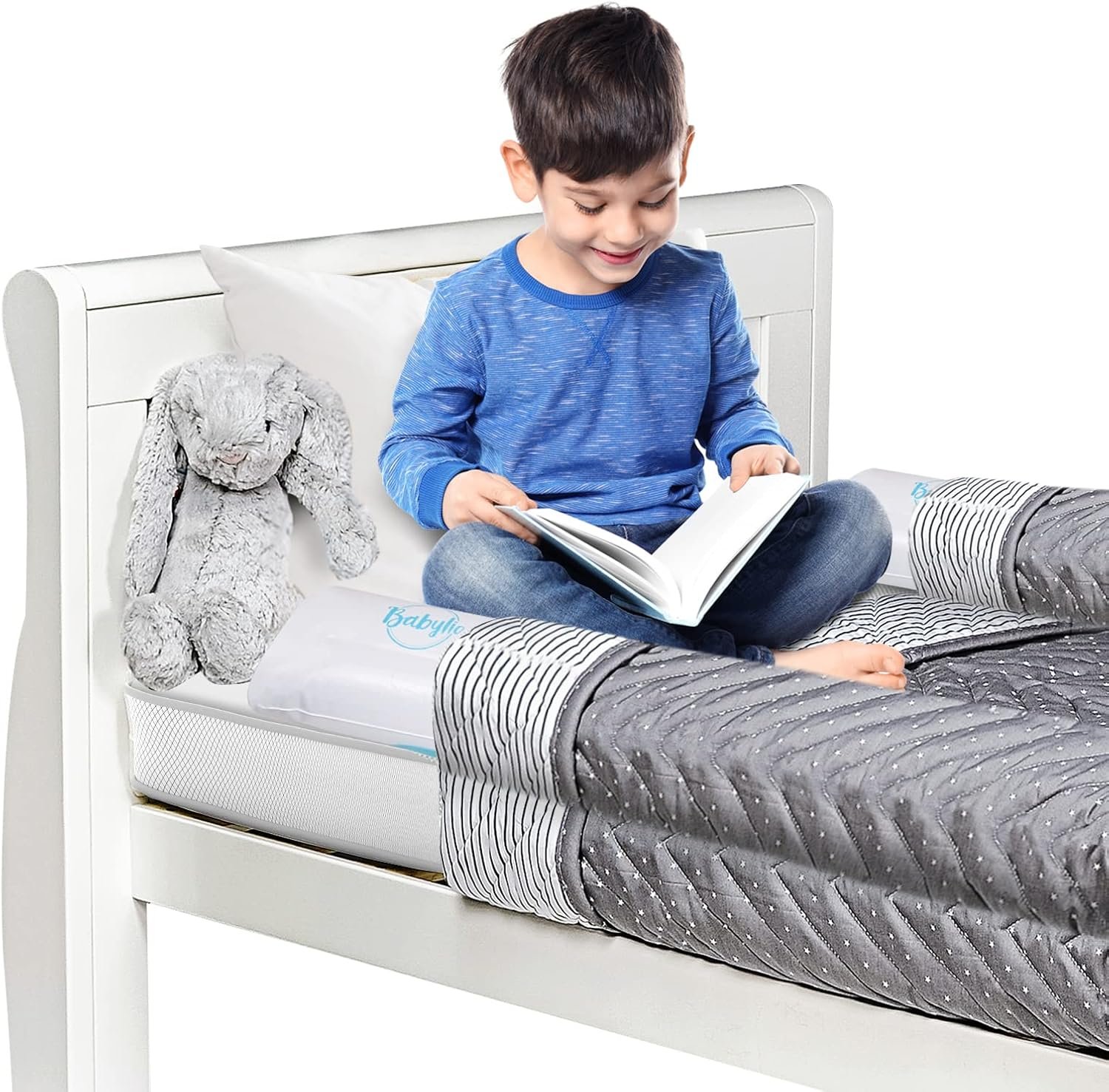 Inflatable Bed Rail [2-Pack] Travel Bed Rails for Toddlers- Lightweight & Durable Bed Guard Rails Compatible with Twin, Full, Queen & King Bed Sizes- No Pump Required- with Travel Bag