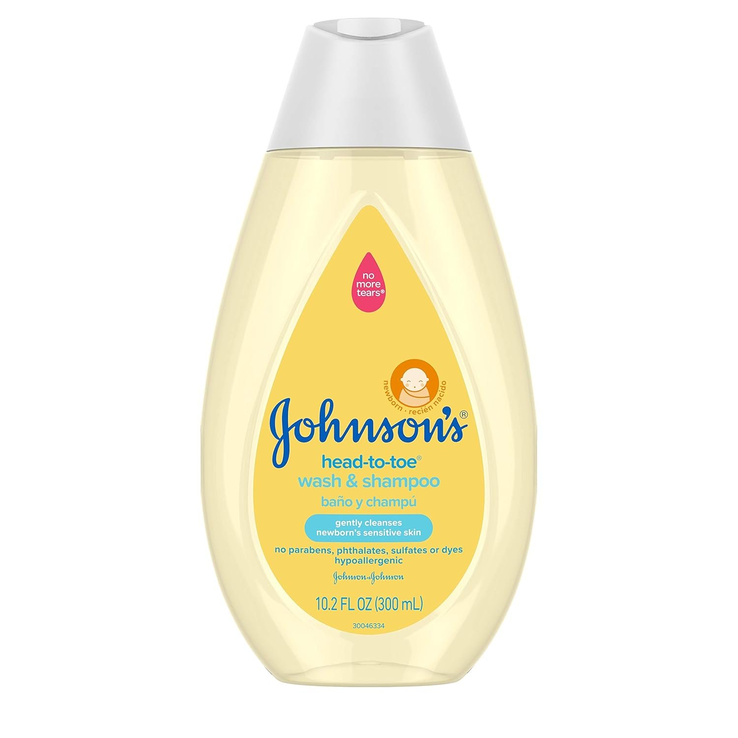 Johnson’s Baby Head-to-Toe Gentle Baby Body Wash & Shampoo, Tear-Free, Sulfate-Free & Hypoallergenic Bath Wash & Shampoo for Baby’s Sensitive Skin & Hair, Washes Away 99.9% of Germs 10.2 fl. oz