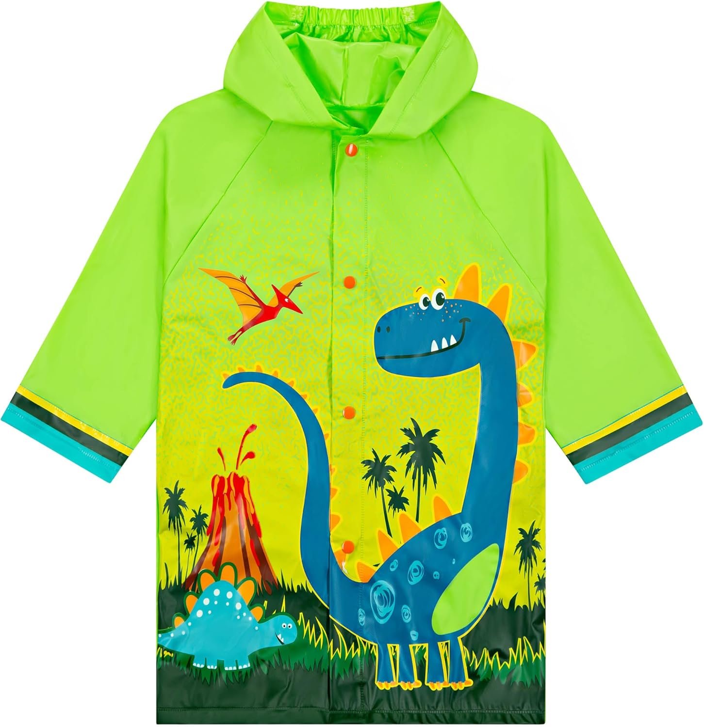 Puddle Play Kids Waterproof Hooded Rain Slicker – Lightweight Outwear Jacket in Fun Designs, Sizes 2-9 Years