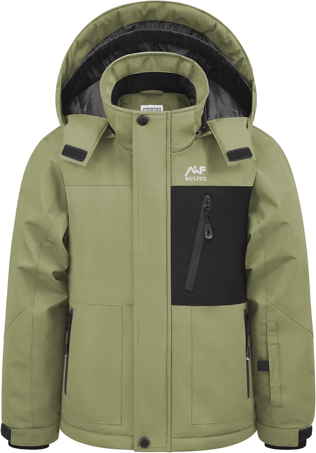 WULFUL Boy’s Winter Waterproof Ski Coat Kids Windproof Snow Jacket with Detachable Hood