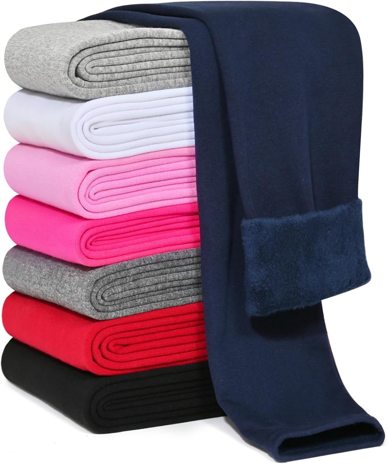 Girls Fleece Lined Leggings Cotton Kids Winter Warm Leggings Thick Thermal Tights Pants