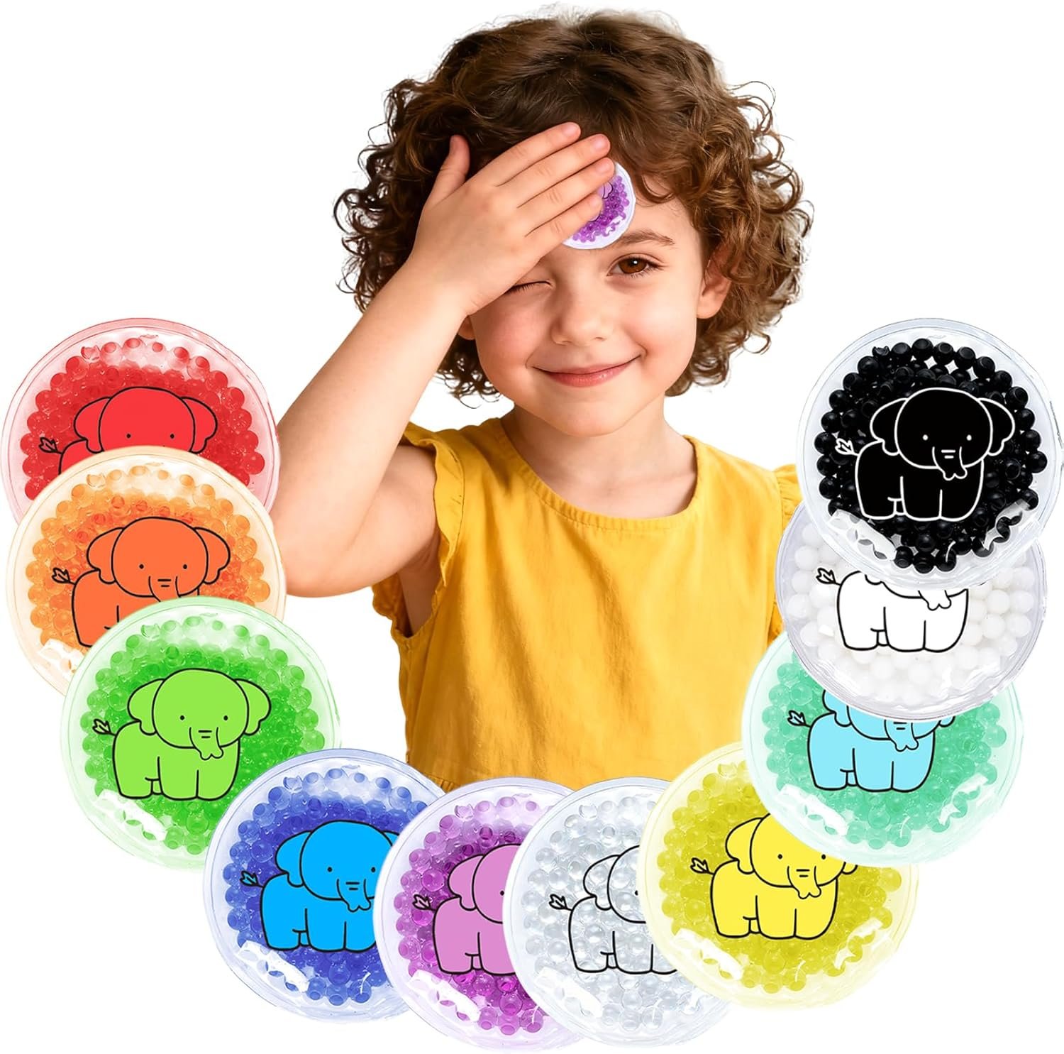 10Pack Kids Ice Packs for Injuries – Reusable Small Gel Ice Packs for Teething Pain Relief, Baby Fever Reduction, Bumps & Bruises – Flexible Cold Compress for First Aid Kit
