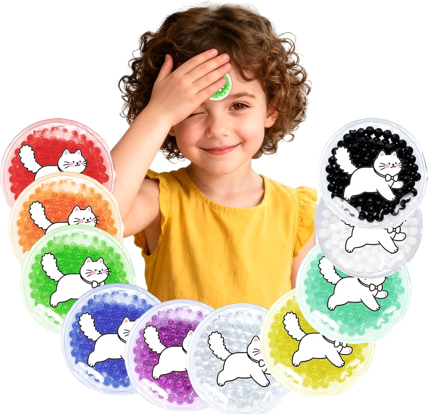 10 Pack Reusable Gel Ice Packs for Kids – Flexible Cold Compress for Teething Pain Relief, Baby Fever, Swelling & Bruises – Soft, BPA Free & Leak Proof Ice Packs for First Aid Kit, Home & Outdoor
