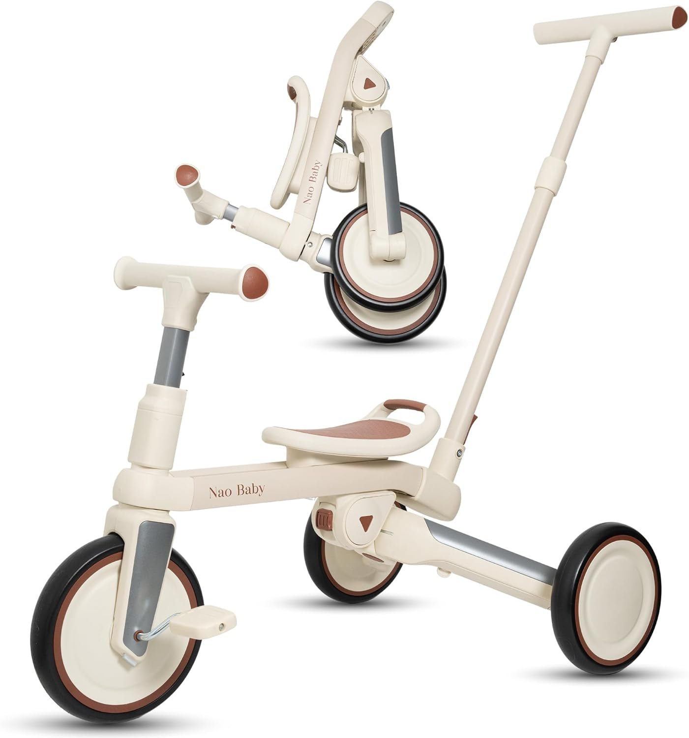 Toddler Tricycle 5-in-1 Folding Convertible – Tricycle for Toddlers 1-3 & Tricycles for 3-5 Year Olds | Toddler Bike & Balance Bike 2 Year Old | Push Car with Removable Handle and Baby Tricycle