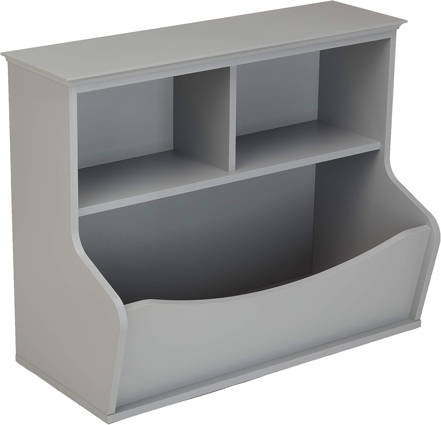 Amazon Basics Children’s 3 Shelf Multi-Functional Bookcase and Toy Storage Organizer for Kids Room, Bedroom and Playroom, Grey, 31.25″W x 14.84″D x 24.56″H
