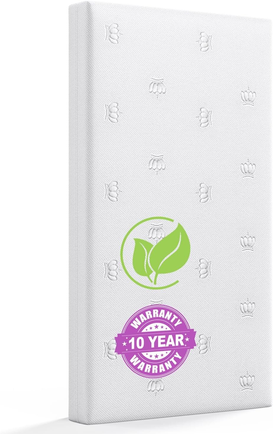 Breathable Crib Mattress, Dual-Sided Premium Memory Foam Toddler Mattress, Waterproof, Removable and Machine-Washable Cover, fits Standard Full-Size Crib and Toddler Bed 52″ x 27.7″ x 5″ White