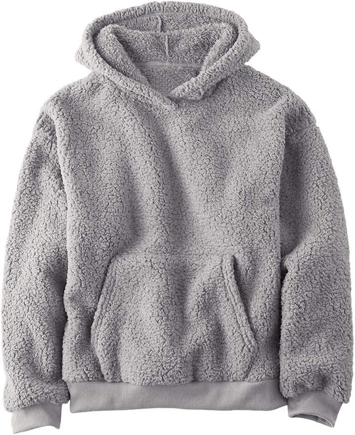 Makkrom Boys Girls Sherpa Hoodies Fleece Hoodie Pullover Outfits for Kids