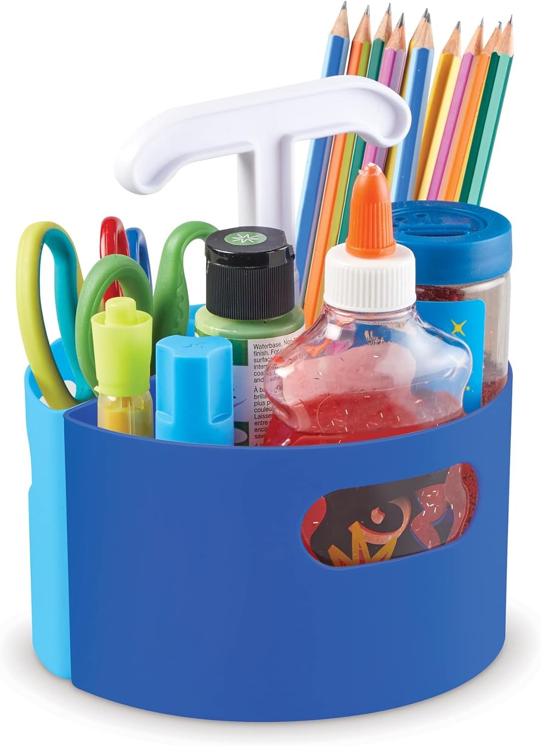 Learning Resources Create-a-Space Storage Mini Center Blue – Desk Caddy Organizer for Kids, Art Supplies Classroom Organizer, Homeschool Supply Organizers and Classroom Storage, Marker Holder