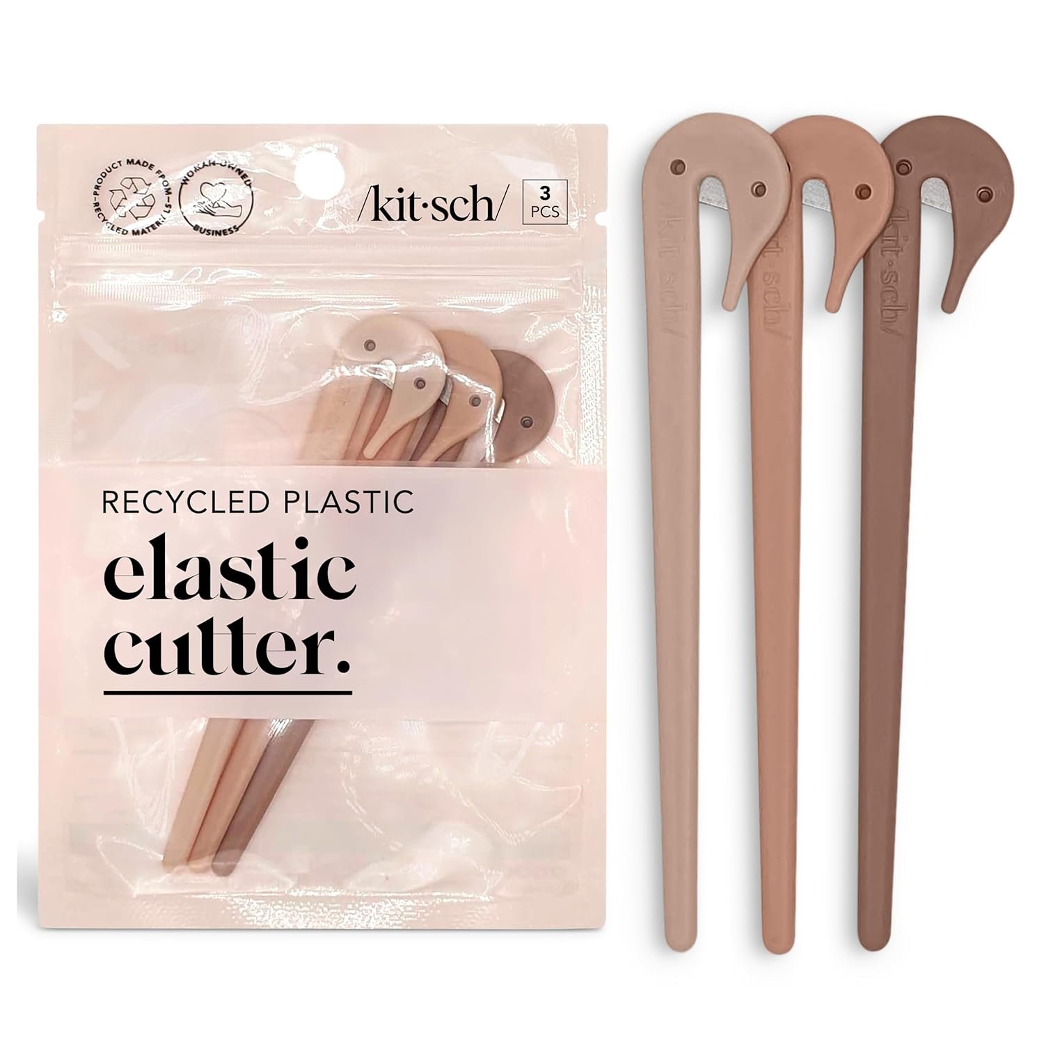 Kitsch Elastic Hair Tie Cutter Tool – Gentle, No Pull For Easy Elastic Bands For Hair Removal | Hair Rubber Bands Cutter | Ideal Gifts for Women – Multicolor, 3pc Set