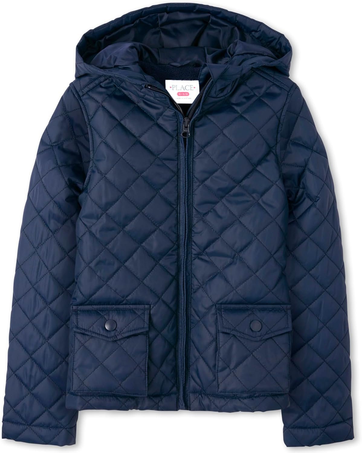 The Children’s Place Girls’ Zip Up Quilted Hooded Jacket