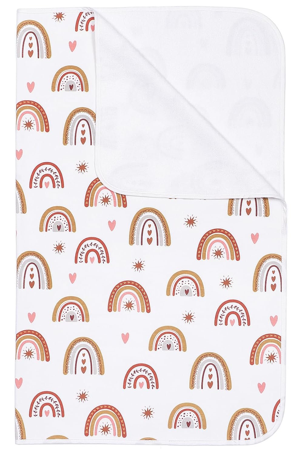 ROCCED Baby Bed Pad Waterproof Washable Reusable 31″x40″ Large Toddler Mattress Protector Incontinence Pads Sheet Cover Underpads for Kids Adults and Pets Potty Training Mat-Rainbow