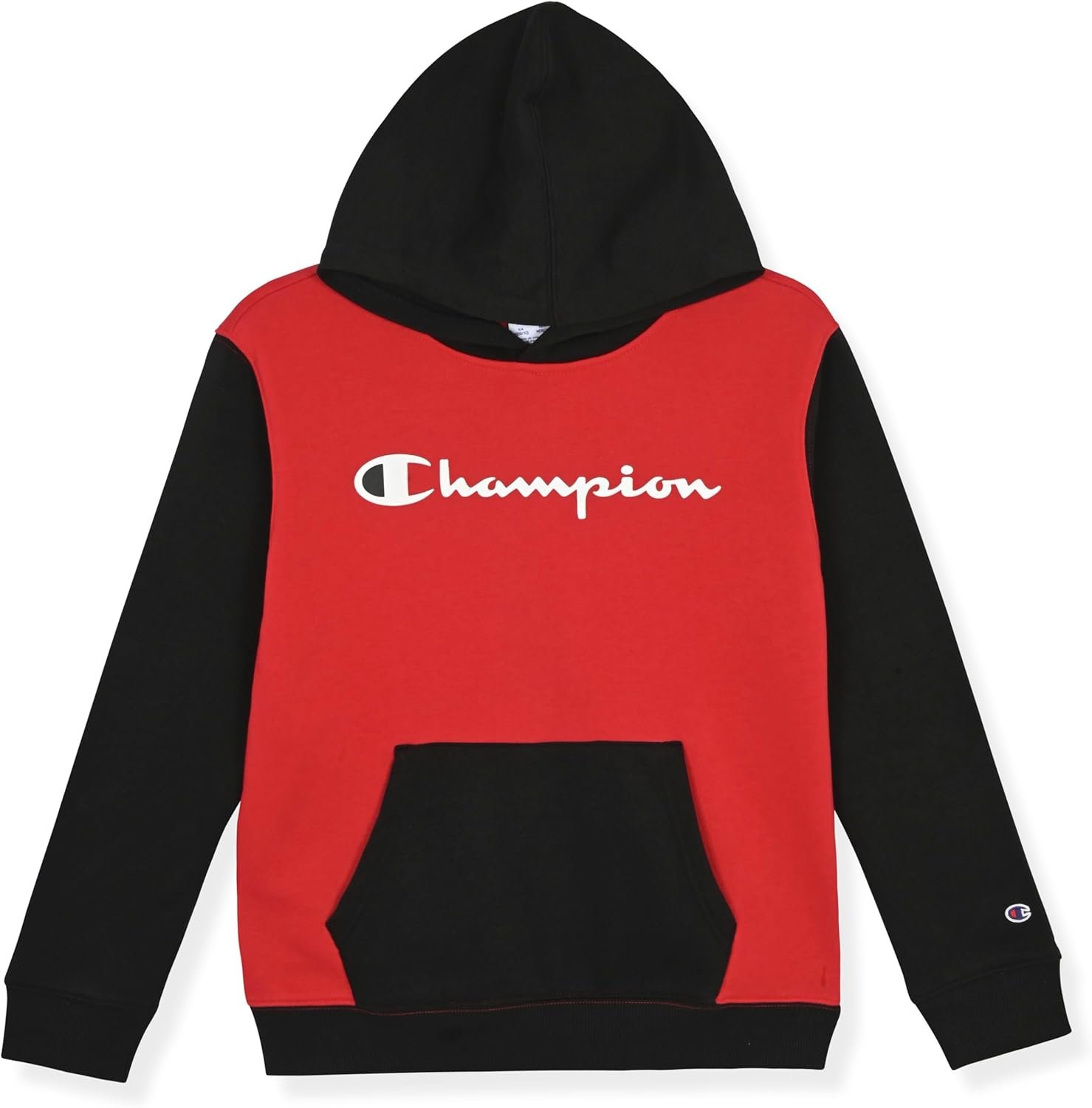 Champion Boys Fleece Hoodie Color Block Hooded Sweatshirt with Kangaroo Pockets and Ribbed Cuffs