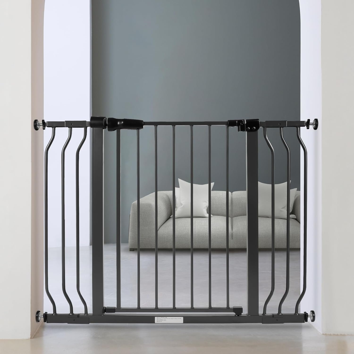 BalanceFrom 29.1-43.3″ Easy Walk-Thru Baby and Pet Safety Gate with Hold-Open and Auto-Close – Adjustable Steel Barrier for Stairs, Doorways, and Hallways, No Drilling Installation