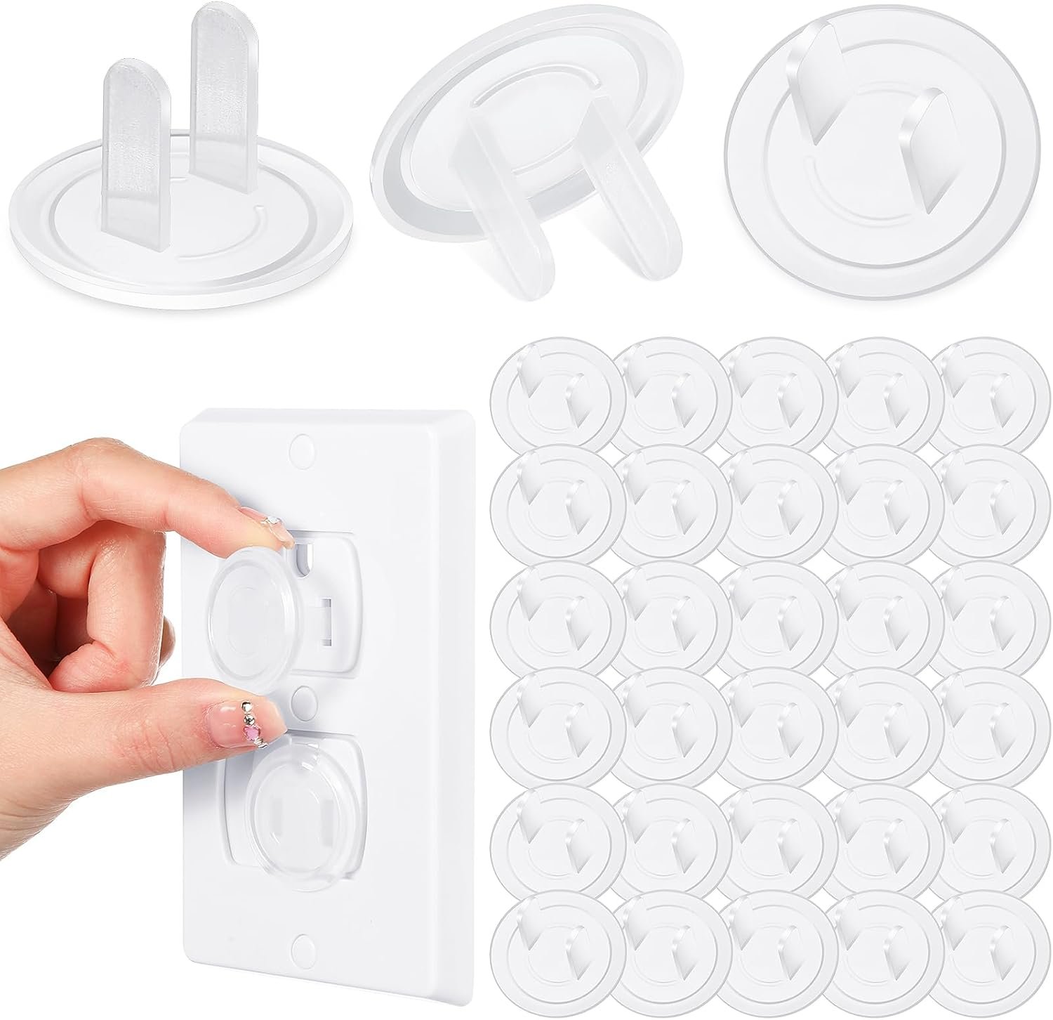 Thyle 200 Pcs Outlet Covers Bulk Child Baby Proofing Plug for Electrical Outlets Covers Easy Install Socket Sturdy Safe Secure Baby Proofing Kit for Home Office Bulk