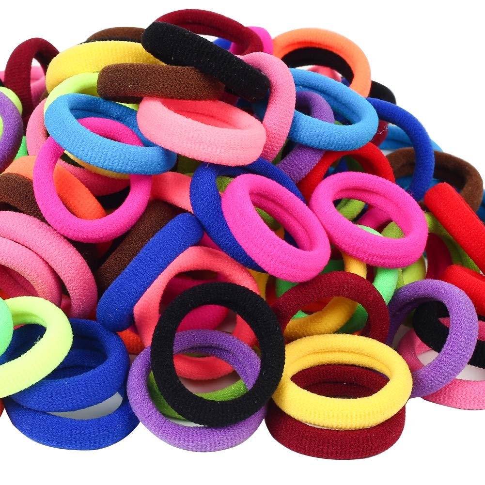 QRTVI Baby Hair Ties, Cotton Toddler Hair Ties for Girls and Kids, Multicolor Small Seamless Hair Bands Elastic Ponytail Holders(15 Colors)
