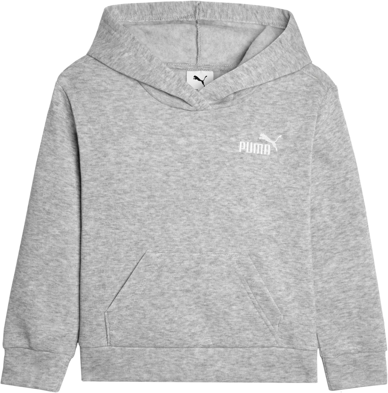 PUMA Girls’ Essential Basics Logo Pullover Hoodie, Fleece Sweatshirt, Large Front Pocket