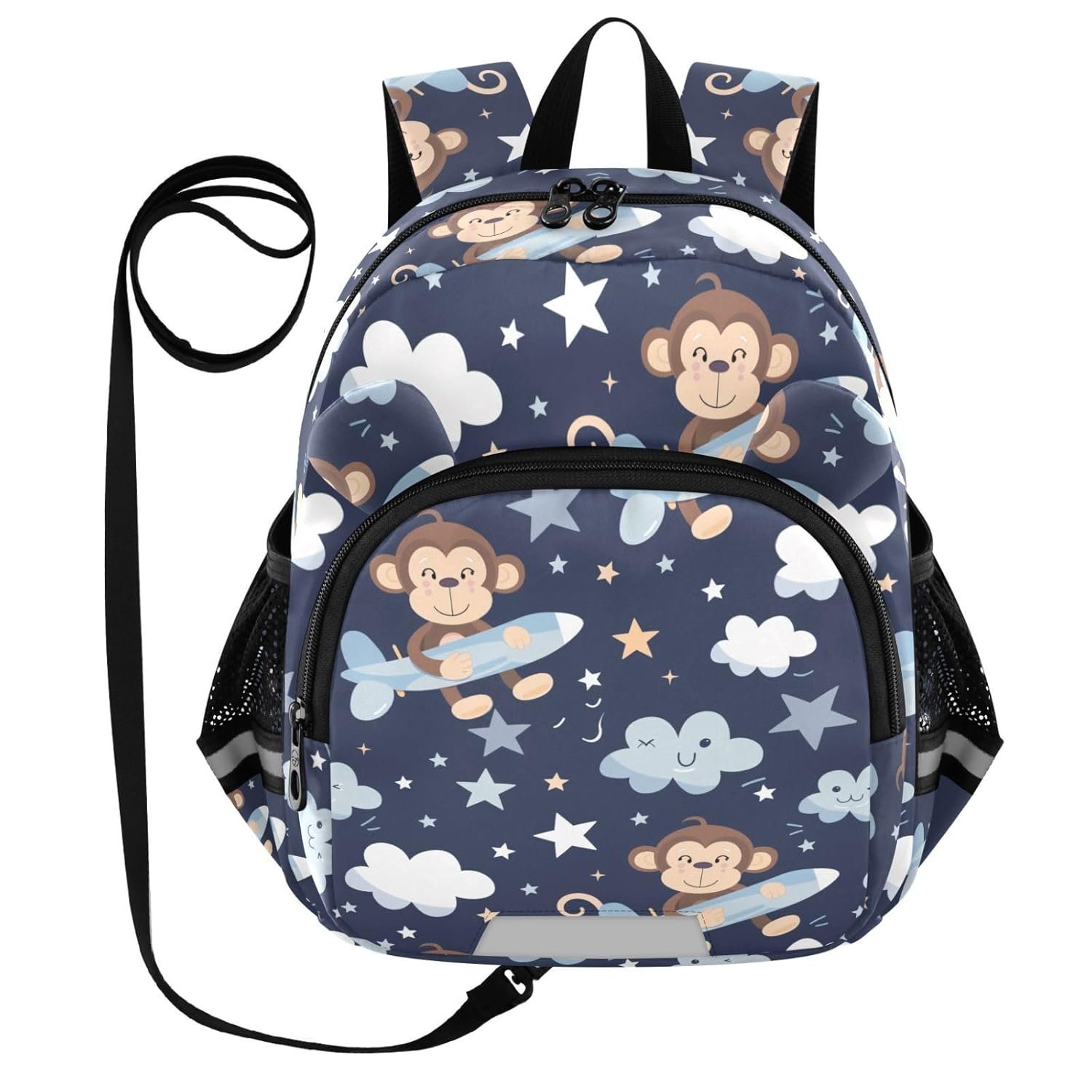 Cartoon Monkeys Toddler Harness Backpack for Boys Girls 3-6 Years Kids Backpack with Anti Lost Safety Leash Baby Harness Bookbag for Preschool Walking Travel