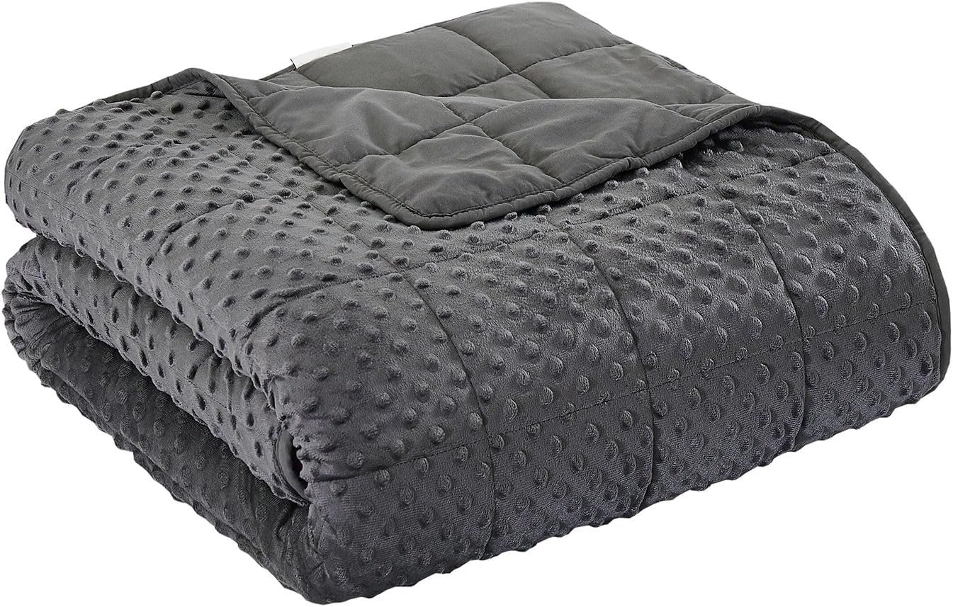 Weighted Blanket for Kids, Comfortable and Soft Throw Weighted Blanket with Premium Glass Beads for All Season 5 lbs 40″x60″ Dark Grey