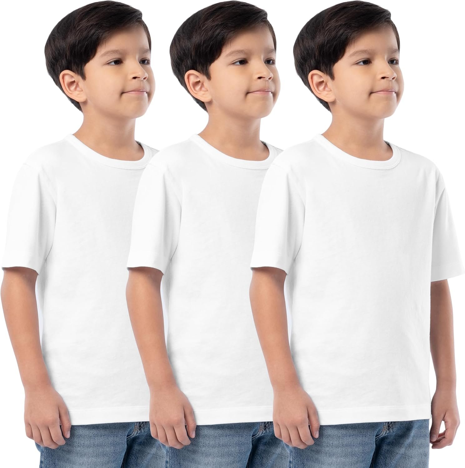 Fruit of the Loom Boys Short Sleeve Cotton Crewneck T-Shirts, 3 Pack