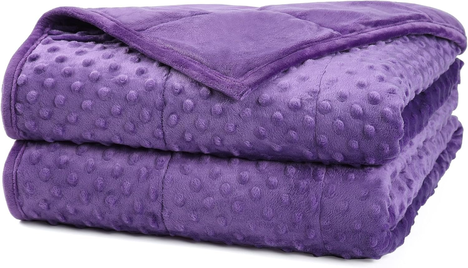 Alomidds Weighted Blanket, Luxury Velvet Weighted Blankets for Kids,Warm and Breathable Soft and Comfort Minky, Cute Heavy Blanket with Premium Glass Beads (41″x60″ 7LBS, Purple)