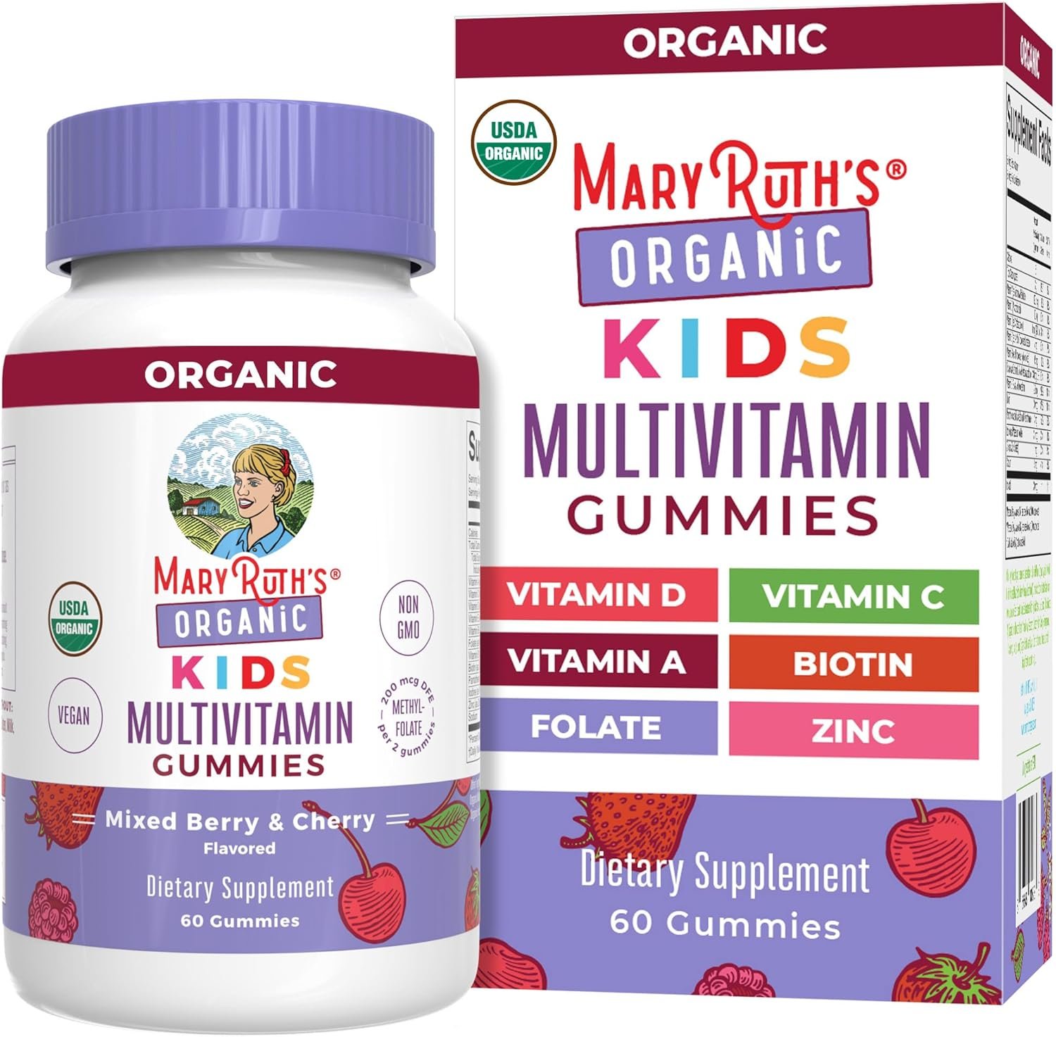 MARYRUTH’S Kids Vitamins | Multi | 1 Month Supply | Multivitamin Gummies for Ages 4+ | Multivitamin for Kids | Vegan | Only 2 Gummies a Day | 60 Count