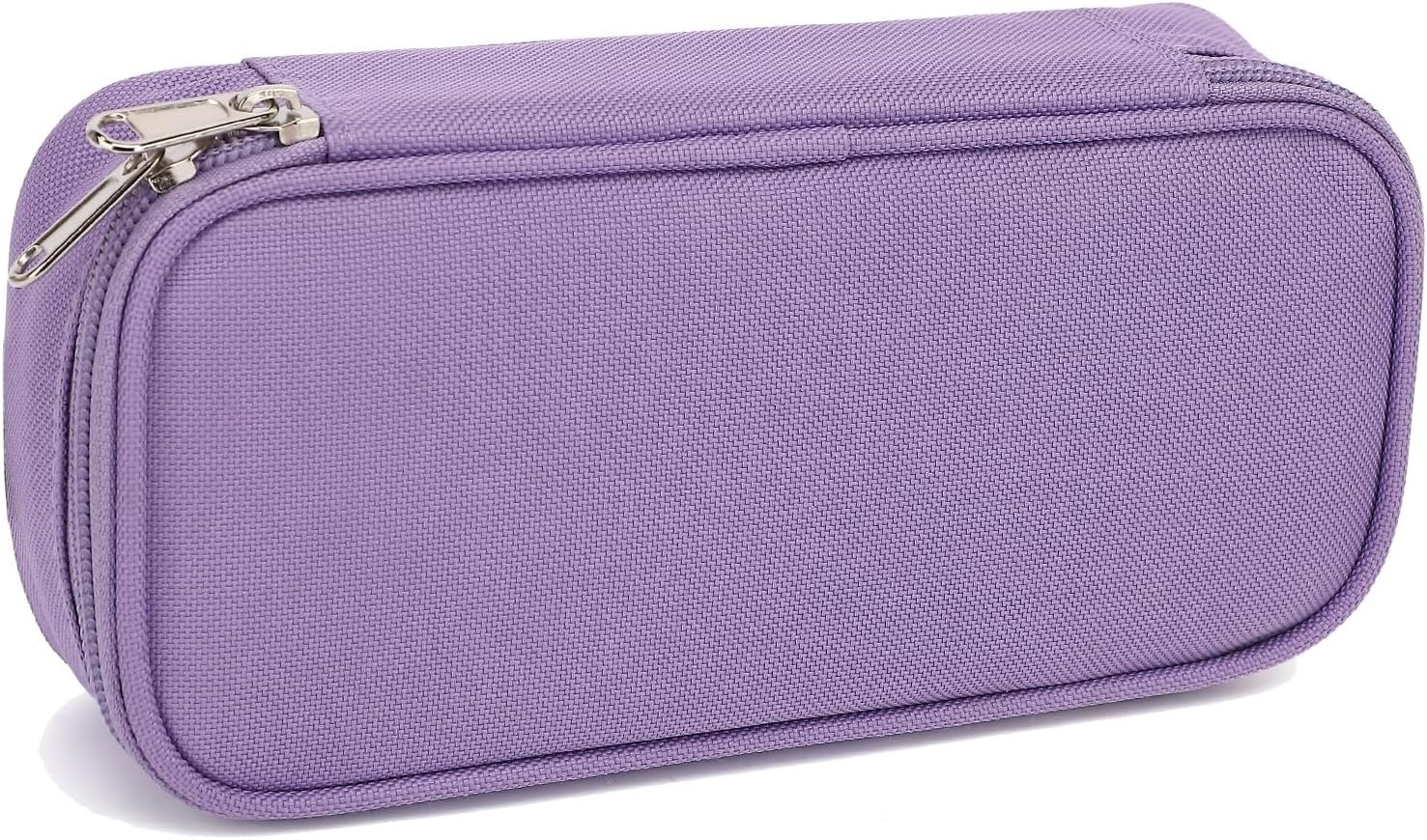 FlowFly Large Capacity Pencil Case for Kids, Boys & Girls – Zippered Multi-Functional Pen Pouch, Soft & Portable Pencil Bag for School, Teens, Students, Purple