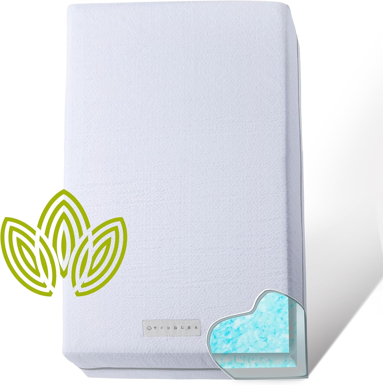 Organic Cotton Covered Dual-Sided Crib Mattress | 2-Stage Premium Memory Foam CertiPUR-US Hypoallergenic Baby Mattress Firm Support for Infant Cooling Gel for Toddler, Waterproof Washable, 52×27.5×5.5