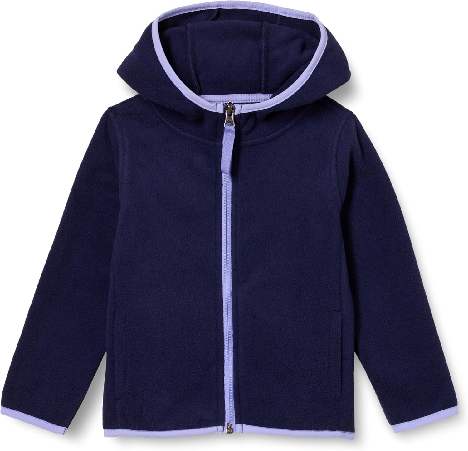 Amazon Essentials Girls and Toddlers’ Polar Fleece Full-Zip Hooded Lightweight Jacket, Insulated