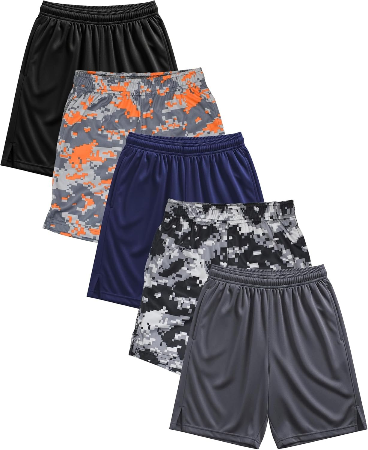 Andrew Scott Boys Active Performance & Mesh Style Basketball Sport Shorts – Multi Packs
