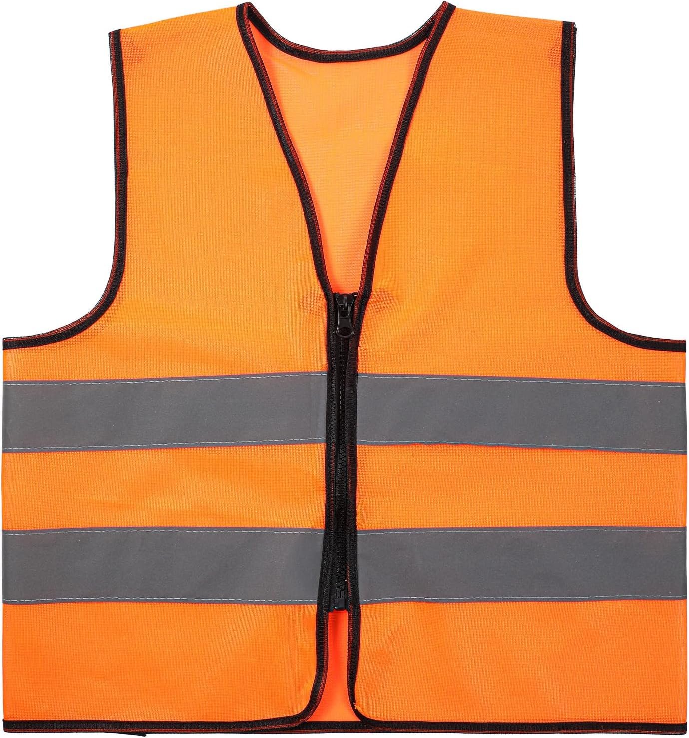 Kids Safety Vest, High Visibility Reflective Construction Vest for Kids Child Construction Costume for Cycling Skiing (Orange)