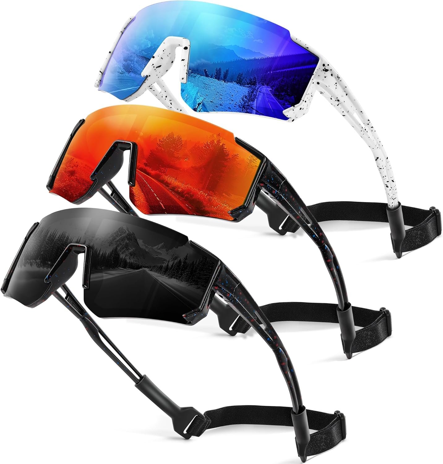 3 Pack Kids Polarized Sunglasses – Youth Baseball Sunglasses for Boys Girls Age 3-12 Sports UV Protection Goggles